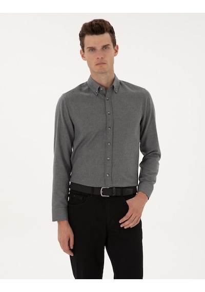 Pierre Cardin Erkek Gri Gömlek Desenli 50316751-vr024 Gri