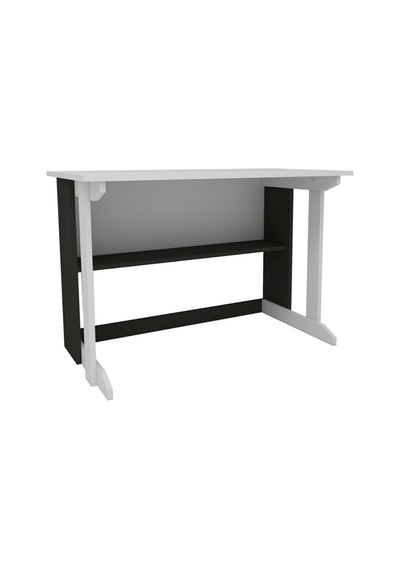 Enda Home Pillar Kütüphaneli Geniş Çalışma Masası 100x56 Cm Antrasit - Beyaz