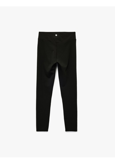 Koton Yüksek Bel Kemer Detaylı Slim Fit Spor Tayt Siyah 6wak40135nk SiYAH