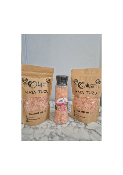 Doğal Himalaya Kaya Tuzu 2x500 Gr Ve 450 Gr Öğütücülü Set