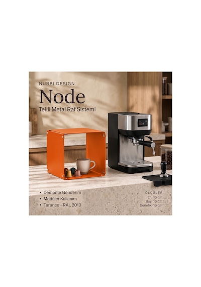 Node Modüler Metal Masaüstü Organizer Çok Amaçlı Düzenleyici Tekli Modül 16x16 Cm Turuncu - 943943374 Turuncu