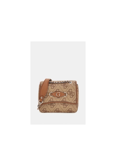 Guess Kadın Bej Izzy 4g Logolu Mini Çapraz Çanta Kahverengi