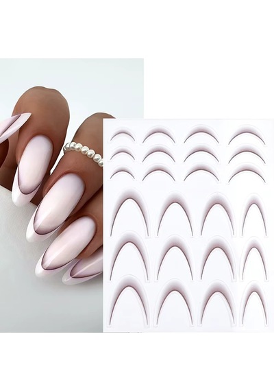 Ombre Efekt French Tırnak Sticker Koyu Bej Nail Art Sd-1951