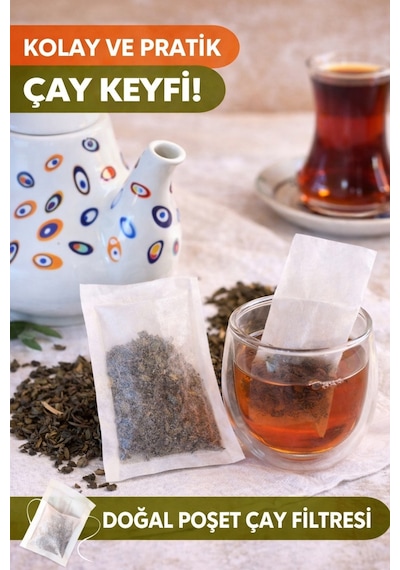 Kullan At Çay Demleme Filtresi 26 Adet Doğal Kağıt Bitki Çayı Ve Kahve Poşeti Belirtilmemiş Diğer