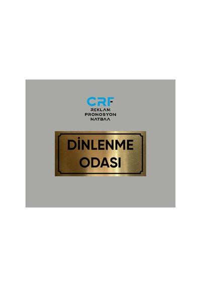 Gold Aluminyum Kapı İsimliği Dinlenme Odası Yazılı Arkası Yapışkanlı 10x20 Cm