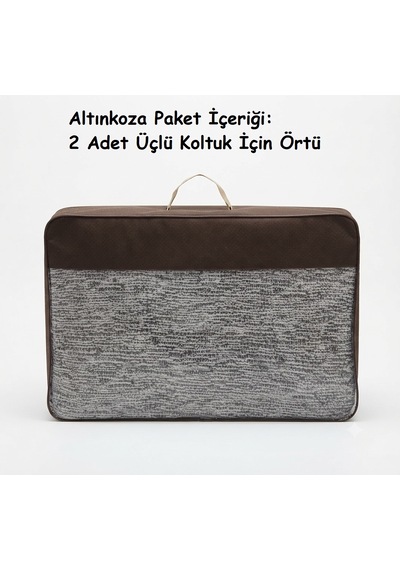 Altınkoza Still Jakarlı Streç Maxi Koltuk Örtüsü 3+3 -krem