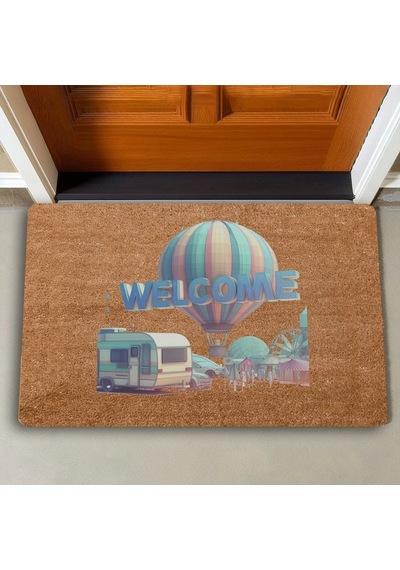 Valerine Life Lunapark Ve Balon Temalı Welcome Kapı Önü Paspası 45x70cm