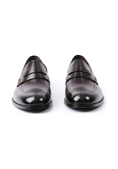 Tuna Hakiki Açma Deri Bordo Loafer Erkek Ayakkabı - Kösele Taban K1625 Bordo