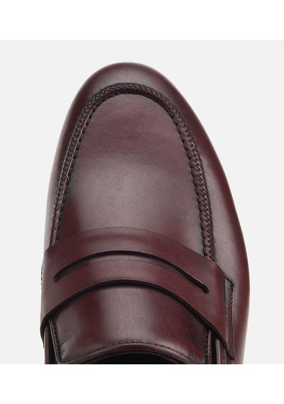 Hotiç Erkek Deri Bordo Klasik Loafer