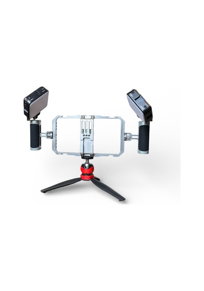 Gdx Phn-08 Profesyonel Video Rig Çift Tutacaklı Metal Telefon Kafesi Vlog Ekipmanı