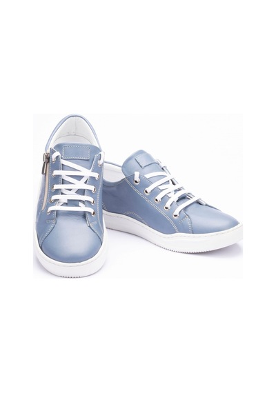 Kadın Hakiki Deri Geniş Kalıp Günlük Ayakkabı Sneakers Mavi