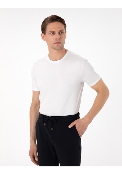 Pierre Cardin Erkek Ekru Tişört Basic 50306980-vr019 Ekru