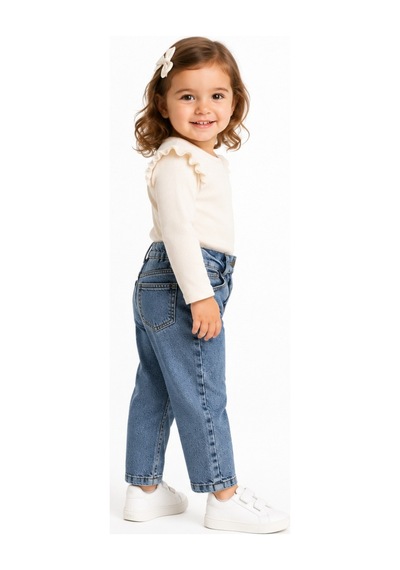 İrem Kız Çocuk Düz Mavi Renk Taşlanmış Model Beli Lastik Ayarlamalı Fermuar Kapamalı Kot Pantolon 3614 İrem Kız Çocuk Düz Mavi Renk Taşlanmış Model Beli Lastik Ayarlamalı Fermuar Kapamalı Kot Pantolon 3614
