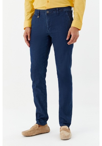 Sabri Özel Chino Erkek Denim Mavi
