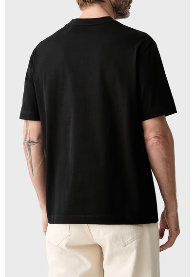 Boss % 100 Pamuk Bisiklet Yaka Logolu T Shirt Erkek T Shirt 50565606 002 Siyah