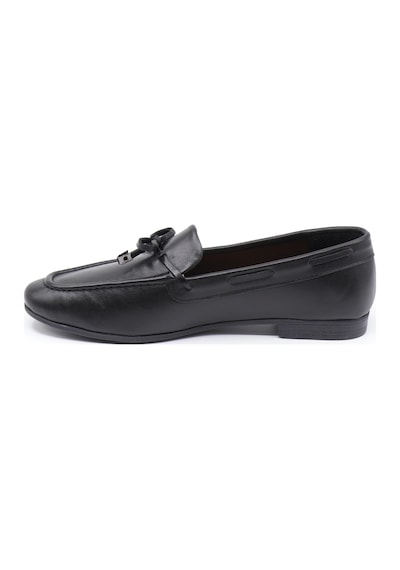 Nesilshoes Eliz 25216 Siyah Hakiki Soft Deri Fiyonklu Kadın Ayakkabı