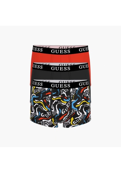 Guess Erkek Joe 3 Lü Boxer Siyah