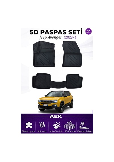 Jeep Avenger Elektrikli 2024+ Araca Özel Havuzlu "karbon" Paspas
