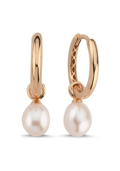 8,5 Mm Doğal İnci Sallantılı Küpe Rose Rose