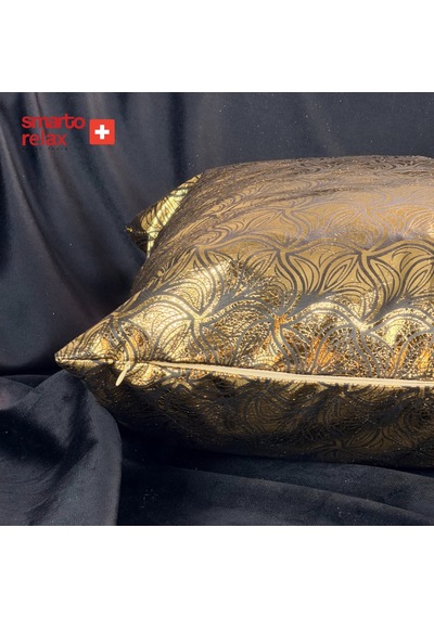 Smarto Relax Tekli Antibakteriyel Desenli Dekoratif Dolgulu Kırlent 45x45 Cm Gold
