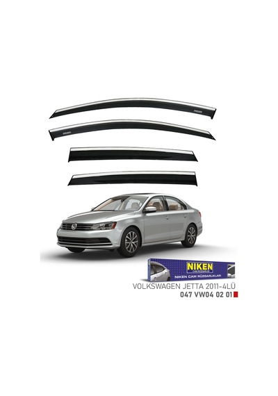 Niken Vw Jetta Cam Rüzgarlığı Kromlu 2011+ Niken 047 Vw04 02 01