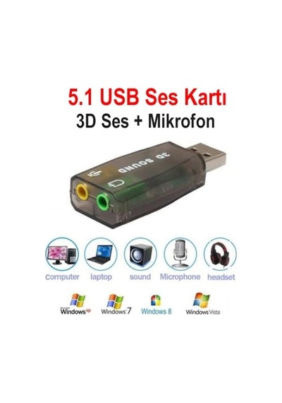 Platoon PL-8620 USB Ses Kartı 5.1 3D Sound USB Harici Ses Kartı Audio Çevirici