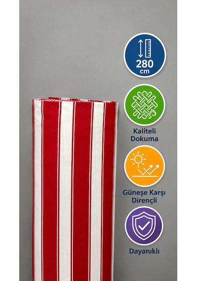 Favora Çadır Bezi Su Geçirmez Branda Kumaşı 4 Metre - Kırmızı