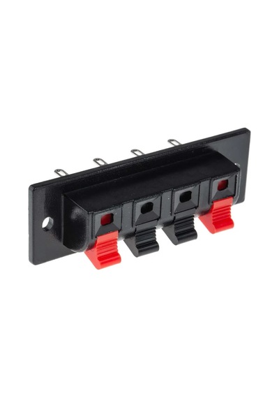 4Lü Hoparlör Terminal Soketi Panel Montaj Tip Yaylı Speaker Ses