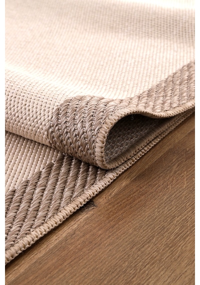 Elit Premium Sisal Jut Halı 1401 Hav Ve Toz Yapmaz Bordürlü Halı Krem-bej Krem - Bej