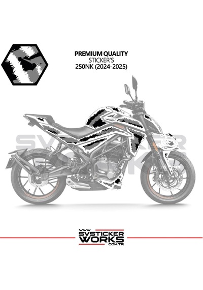 Cfmoto Nk250 Kaplama Sticker Air Brush Motor Kaplama Modeli Hazır Kit 2024-2025 Model Uyumlu Gri