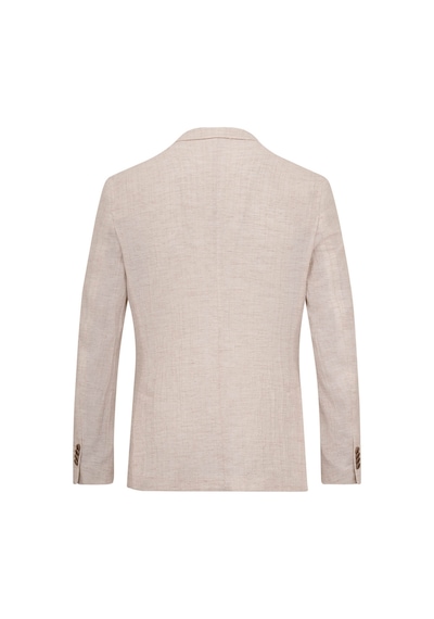 Hatemoğlu Bej Comfort Fit Mono Yaka Keten Ceket 36283 Bej