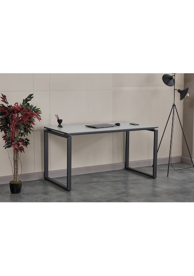 Sehpol Çalışma Masası Dikdörtgen Ayaklı 140x70x73 Cm Antrasit Gri