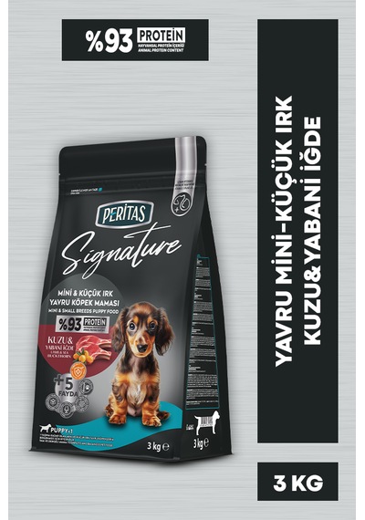 Peritas Signature Kuzulu Küçük Irk Yavru Köpek Maması 3 KG