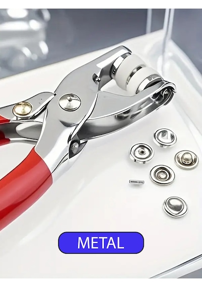 Metal Çıtçıt Düğme Pensesi Ve Aparat Seti Gömlek Elbise İçin Kolay Çıtçıt Takma Aparatı