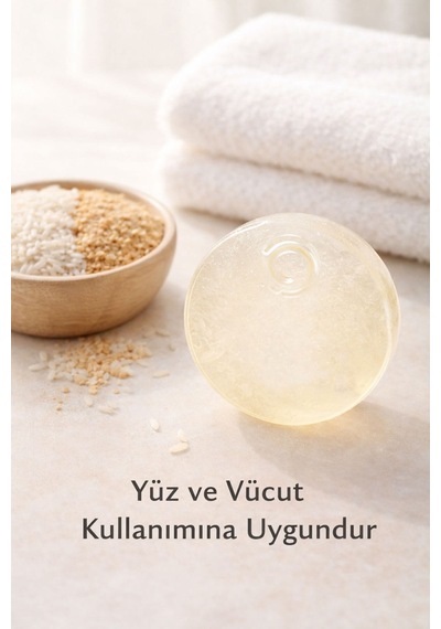 Pirinç Kepeği Özlü El Yapımı Doğal Oval Sabun - 100 Gr Pirinç Kepeği