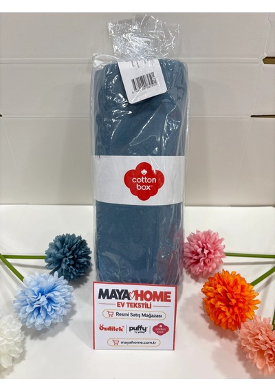 Cotton Box Koyu Petrol Battal Çift Kişilik Lastikli Çarşaf Seti 180x200 Çok Renkli