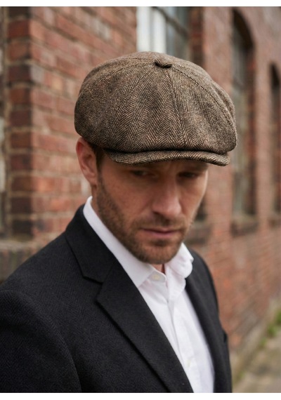 Emybox Erkek Kaşe 8 Köşe Kasket Şapka Klasik Retro- Peaky Blinders Tarzı Lastikli Standart Beden G