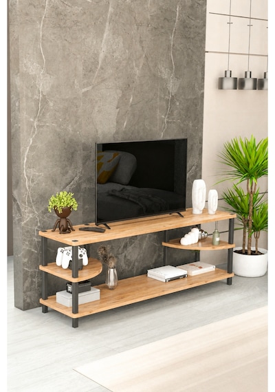 Neoline 120 Cm Tv Ünitesi Modern Tv Sehpası - Meşe Meşe