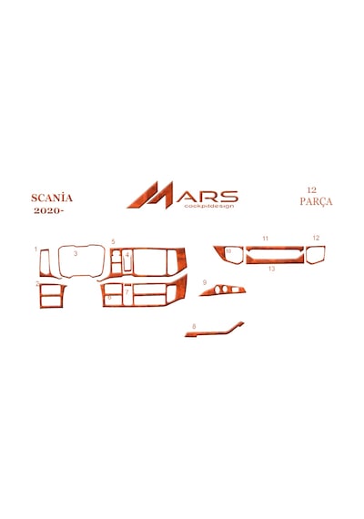 Scania R Torpido Kaplama 2020- 12 Parça Maun