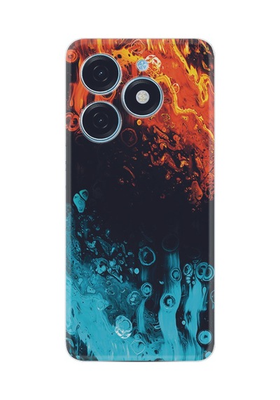 Tecno Spark 20 Spark 20c Kılıf Silikon Desen Özel Seri Orange Blue Color 1665