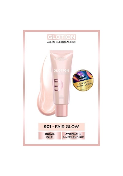 L'Oréal Paris Revitalift Filler Nemlendirici Yüz Kremi 50 Ml + Glotion Doğal Işıltı 901 Fair Glow 40 Ml pktpresscreamakyaj3-11258