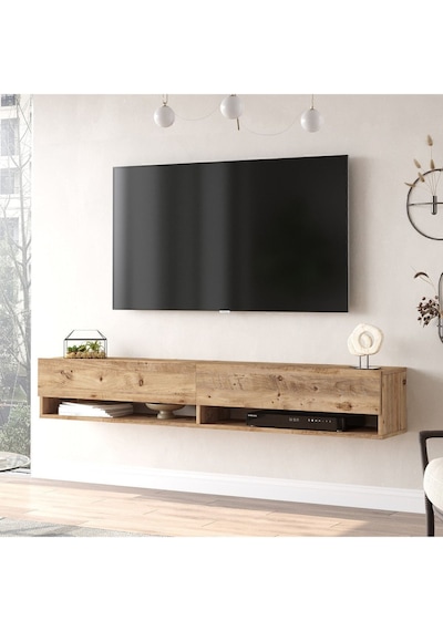 Aven Tv Ünitesi Tv Sehpası Kapaklı Raflı 180cm Çam Ave9-a Atlantik Çam Aven Tv Ünitesi Tv Sehpası Kapaklı Raflı 180cm Çam Ave9-a Atlantik Çam