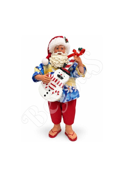 Havai Gömlekli Gitarlı Noel Baba Dekoru 28 Cm