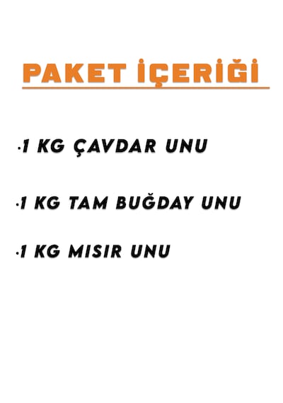 İpek Değirmen Mısır Unu Çavdar Unu Tam Buğday Unu Ekşi Mayalık Köy Ekmeklik Un Set 3 x 1 KG