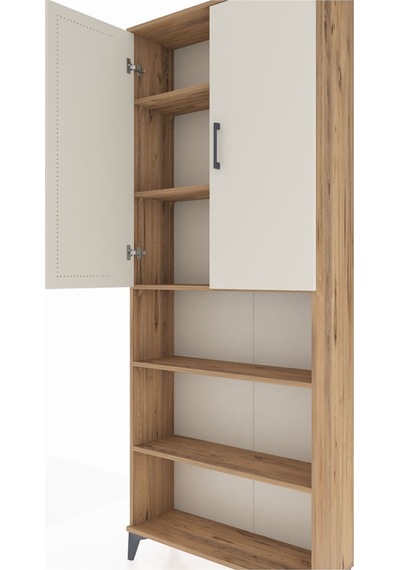 Arges Dolap 5 Raflı 2 Kapaklı 88x30x221 Çam-aytaşı Atlas Çam