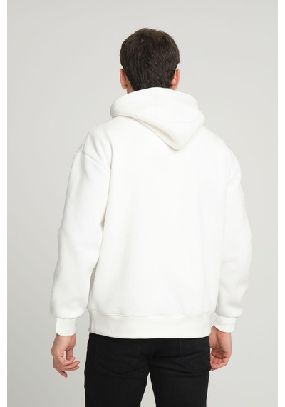 Alexandergardi Alexandergardı Kangru Cepli Kapişonlu Sweatshirt E23-00176 Beyaz