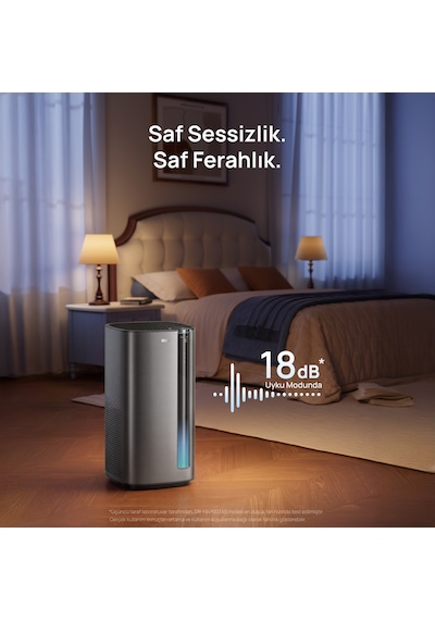 Air Purifier Macro Max S Akıllı Hava Temizleyici, Hepa Filtre, Pm2.5 Sensör, 18 Db, 203 M², Rgb Işık Gri