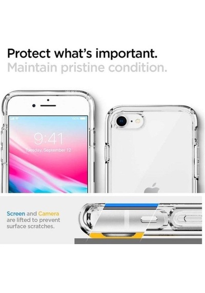 Apple Uyumlu iPhone 8 Kılıf Şeffaf Silikon Hibrit Case Renksiz