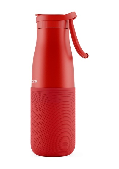 Puccon Kırmızı 500 Ml Paslanmaz Çelik Termos - Silikon Kaplı Dalga Okul, Günlük, Kamp - 50019