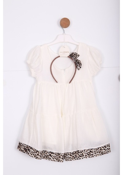 Xo Kids Kız Çocuk Elbise 4-8 Yaş 9213 Beyaz